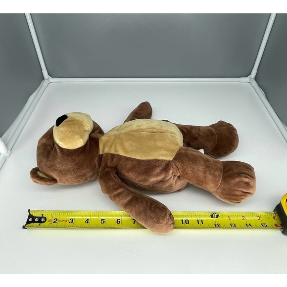 15" Manhattan Toy Company Sleeping Liam Brown and Tan Teddy Bear Plush - Picture 7 of 11